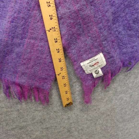 Mohair Wool Shawl Scarf VTG‎ Purple Ombre Striped Irish AVOCA HANDWEAVERS 25x68 - Picture 5 of 8